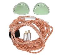 Tomantery Spring2 HiFi Ear Monitor IEM with Detachable Cable for Music Enthusiasts 13mm Ceramic Metal 2 Earbuds + Soft Silicone Ear Tips Set (Olive Green 2.5mm)