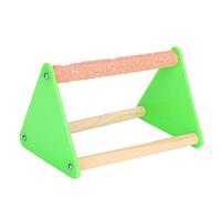 Tomantery Stand Perch Triangular Bracket, Durable Bite Resistant Design for Birds, Wood Material, 17.5cm/6.9in, 2 Units