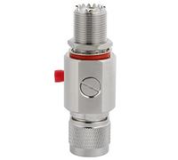 Tomantery UHF Coaxial Low Loss Surge Protector for CB Radio HAM Equipment 2 Way Base Stations, Metal Color, 1 Piece