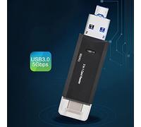 Tomantery USB Cards Reader, LED Indicator Compact and Light Cards Reader Easy to Transport for the Computer (Black)