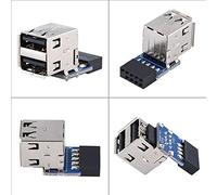 Tomantery USB2.0 Motherboard Connector Lossless Transmission Adapter for Connecting Different Devices 5pcs Black Type A 3.3 * 1.5 * 2cm (Type A)