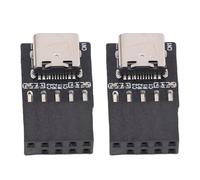 Tomantery USB2.0 to Type C Front Panel Adapter Efficient Data Transfer for PC Motherboard, Easy Installation for Desktop PC, 2Pcs Adapters Ideal for Connecting Modern Peripherals