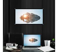Tomantery White Projection Screen, Light Projection Screen 16: 9 Folding for Front for Cinema in the Cinema on the Outside Campsite (72 Inch)