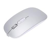 Tomantery Wireless Ergonomic 1600DPI AI Optical Voice Mouse for Laptop, Home Office Computer Supplies (Silver)