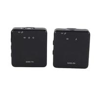 Tomantery Wireless Lavalier Microphone Advanced Noise Reduction Fast Pairing for Interview Video Recording ABS Black