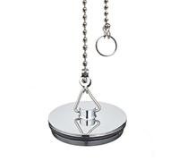 Tomario Chrome Bath Plug, 450mm Stainless Steel Ball Chain Hook Pedestal Bathroom Sink Plug for Kitchen Bath Sink Drain Stopper Plug (45mm, 1 3/4 Inch)