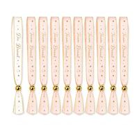 TOMARO JGA Bracelets Set of 10, 1 x The Bride 9 x Team Bride, Satin Bracelets with Gold Edge, Hen Party Accessories for Hen Party