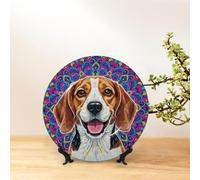 TOMASLINK Dog Memorial Gift for Beagle, Pet Memorial Plate, Rainbow Bridge Dog Memorial Gift for Dog Lovers, in Loving Memory of My Dog
