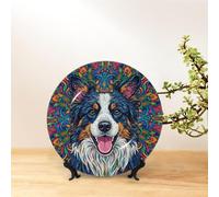 TOMASLINK Dog Memorial Gift for Border Collie, Pet Memorial Plate, Rainbow Bridge Dog Memorial Gift, in Loving Memory of My Dog