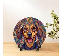 TOMASLINK Dog Memorial Gift for Dachshund, Pet Memorial Plate, Rainbow Bridge Dog Memorial Gift, in Loving Memory of My Dog