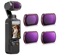 TOMAT ND Filter Set for DJI Osmo Pocket 4 Pocket 3 Creator Combo Accessories - Pack of 4, ND16, ND32, ND64, ND256 (4 Pack ND Filters)