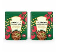 Tomato Cannellini Beanz, Italian-Style Beans in Rich Tomato and Garlic Sauce, Vegetarian Protein Source, Ready in 2.5 Minutes, 250g,Pack Of 2