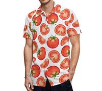 Tomato Casual Men's Shirts Short Sleeve with Pocket Summer Beach Blouse Top 3XL