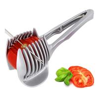 Tomato Cutter Made of Stainless Steel, Stainless Steel, Multi-Purpose Round Fruit Tongs, Slices Kiwi Fruits & Tools, Fruit Cutting Tool for Cutting Lemons, Tomatoes, Onions