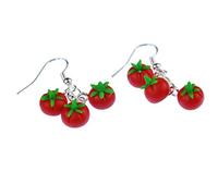 Tomato Earrings Miniblings Fruit Vegetables Set Of 3 Kitchen Cook Red Round