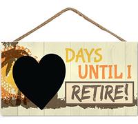 TOMATO FANQIE Days Until I Retire Chalkboard Countdown Hanging Plaque Funny Novelty Retirement Gift Wood Sign Grandma Grandad (US-G043)