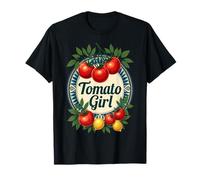 Tomato Girl Mediterranean Garden Aesthetic Illustration T-Shirt