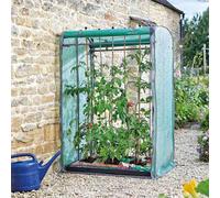Tomato Grozone Max Mini Greenhouse With Steel Frame, Pe Cover, Vent & Cane Holes, Zip Up Front & Back Panels - H150 X W100 X D80Cm