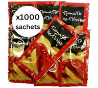 Tomato ketchup sachets - 1000 individual sachets 10g with finest tomatoes, Produced using 112g Tomatoes per 100g of finished product (1000x10g)