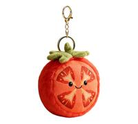 Tomato Keychain, Playful Design, 10cm, Plush Backpack Pendant, Food Soft Plush Toy, Easy Attachment, For Kids Teens Adults Students Teachers Office Travelers, Suitcases Wallets
