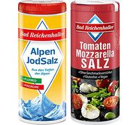 Tomato-Mozzarella Salt with Iodine and Folic Acid 90 g + Iodized Table Salt with Fluoride 125 g, Bad Reichenhaller / Germany