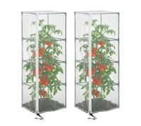 Tomato Netting | Vertical Square Reusable Mesh with Zipper,Tomato Plant Covers - for Flower Strawberry Blueberry Cucumber Pepper Tree Crop Birds Squirrels Deer Animals