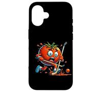 Tomato Panic Hockey Cartoon Funny Rink Chase Case for iPhone 16