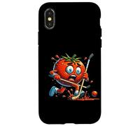 Tomato Panic Hockey Cartoon Funny Rink Chase Case for iPhone X/XS
