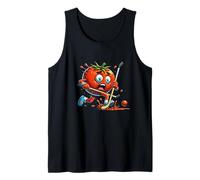 Tomato Panic Hockey Cartoon Funny Rink Chase Tank Top
