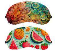 Tomato Pineapple Watermelon 2 Packs Eye Patch and Eye Masks Set, Light-Blocking, Soft, Breathable Sleep Mask Kit