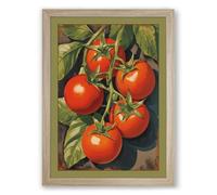 Tomato Plant Study Botanical Framed Wall Art Print A4 (29.7×21cm) Oak, Wall Decor for Living Room, Bedroom, Office & Home, Ready to Hang, Art Gift