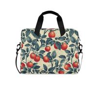 Tomato Red Dark Cyan Laptop Sleeve Case Thin Laptop Sleeve Bag crossbody messenger bag for Work Journey with Strap Handle, 13 14 15.6 inch
