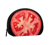 Tomato Slice Print Portable Mini Storage Bag Shell Shaped Wallet Small Coin Wallet Shell Storage Bag