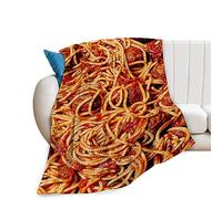 Tomato Spaghetti Blanket Soft Warm Cozy Italian Pasta Throw Blankets for Boys Girls Fuzzy Plush Funny Food Blanket Fleece Lightweight Flannel Kid Adults Gift for Bed Couch Sofa 60"x50"