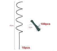 Tomato Spiral Stake Support for Climbing Plants - 43 cm Iron Plant Tie with 12 cm Green Twine, Space-Saving Vertical Gardening Aid for Tomat(C)