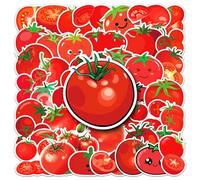 Tomato Stickers 50 Pcs Vinyl Funny Cute Fruit Stickers for Laptop Luggage Hydro Flask Water Bottle Car Bike Skateboard Phone Computer,Waterproof Food Sticker for Adults Teens Kids