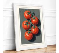 Tomato Study Modern Framed Wall Art Print A2 (59.4×42cm) White, Wall Decor for Living Room, Bedroom, Office & Home, Ready to Hang, Art Gift