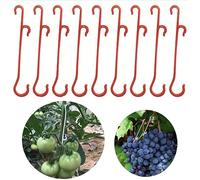 Tomato Support,tomato hook,100Pcs Tomato Support Hooks Tomato Holder Hook Vegetable Planting Supplies to Prevent Fruit Cluster From Pinching Bending Snapping or Falling off (Red)