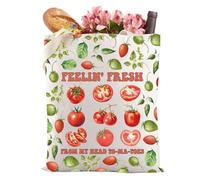 Tomato Tote Bag From My Head Tomatoes Shopping Bag Tomato Lover Themed Gardening Handbag (HEAD TO-MA-TOES 3T)