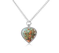 Tomato Tree in The Corner Ashes Necklace Dog Pet Urn Necklace Heart Cremation Jewelry with Fill Kit