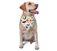 Tomatoes, Carrots, Avocados Printed Graphic Pet Triangle Scarf For Dogs & Cats, Adjustable Cute Pet Bandana For & Photo Shoots
