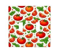 Tomatoes Double Light Switch Cover Plate, Fresh Vibrant Basil Slice Summer Red Plastic Standard Size Decorative Wall Plates for Bedroom Bathroom Kitchen Entrance Decor