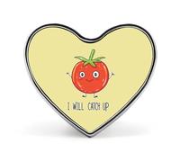 Tomatoes I Will Catch Up Heart Shaped Enamel Brooch Pin Button Badges Decoration Hat Clothing Bag Accessories Gift Crafts