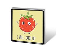 Tomatoes I Will Catch Up Square Enamel Brooch Pin Button Badges Decoration Hat Clothing Bag Accessories Gift Crafts