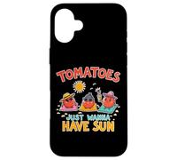 Tomatoes Just Wanna Have Sun Funny Tomato Summer Beach Case for iPhone 16 Plus