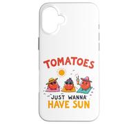 Tomatoes Just Wanna Have Sun Funny Tomato Summer Beach Case for iPhone 16 Plus