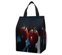 Tomatoes on The Table Insulated Lunch Bag Box, 12L Capacity with Dual Side Pockets, Foldable Cooler Tote, Leakproof Lunch Cooler Bag, Reusable Picnic Tote Bags for Work Travel Office Beach
