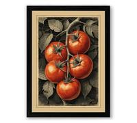 Tomatoes on the Vine Botanical Framed Wall Art Print A2 (59.4×42cm) Black, Wall Decor for Living Room, Bedroom, Office & Home, Ready to Hang, Art Gift