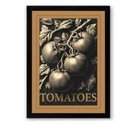 Tomatoes on the Vine Botanical Framed Wall Art Print A3 (42×29.7cm) Black, Wall Decor for Living Room, Bedroom, Office & Home, Ready to Hang, Art Gift