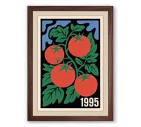 Tomatoes on the Vine Botanical Framed Wall Art Print A4 (29.7×21cm) Walnut, Wall Decor for Living Room, Bedroom, Office & Home, Ready to Hang, Art Gift
